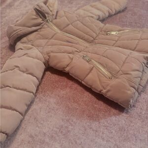 DKNY girls coral pink fluff jacket